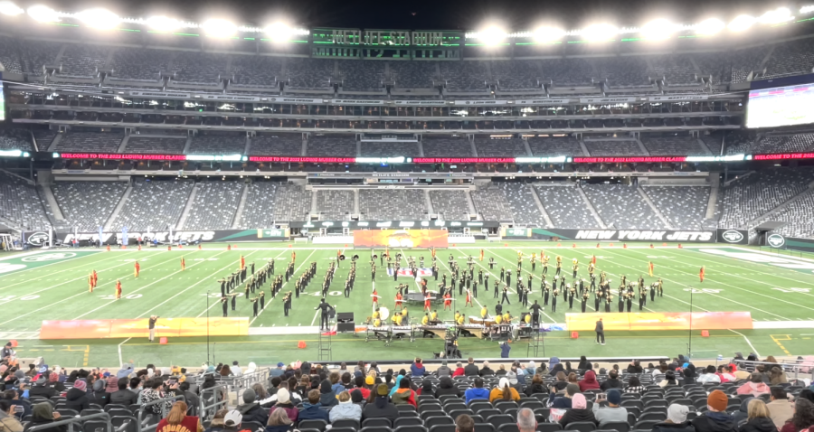 The JP Marching Hawks perform "The Circle of Life" show at MetLife Stadium.