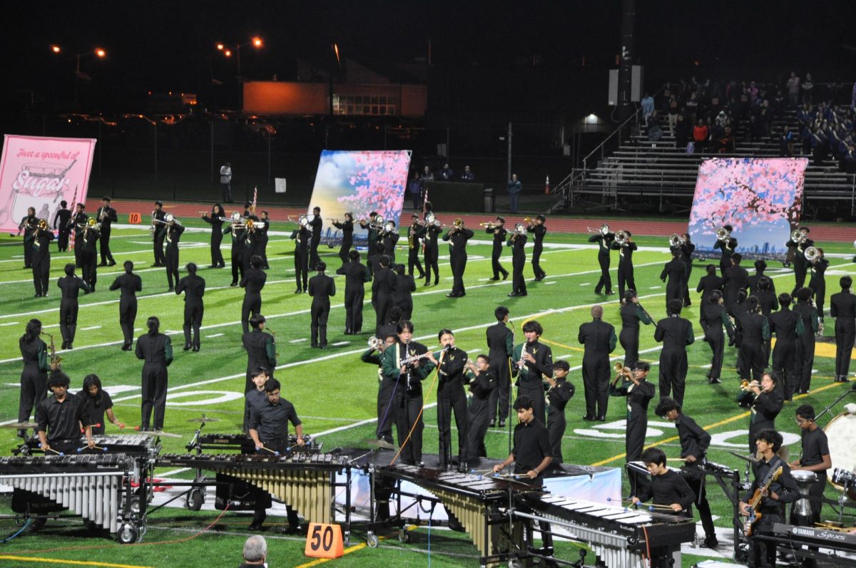 The JP Marching Band performing at their home show